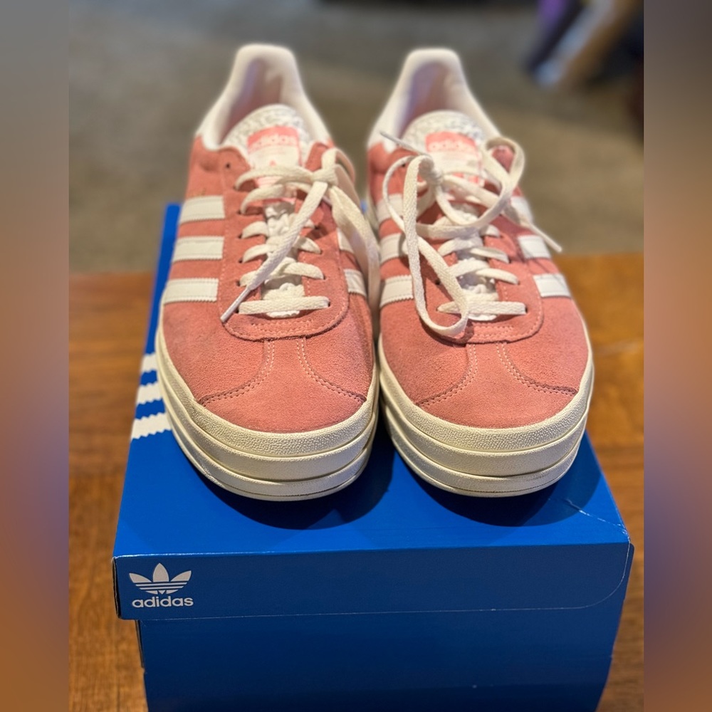 Adidas Gazelle Pink and White Sneakers - Picture 2 of 6